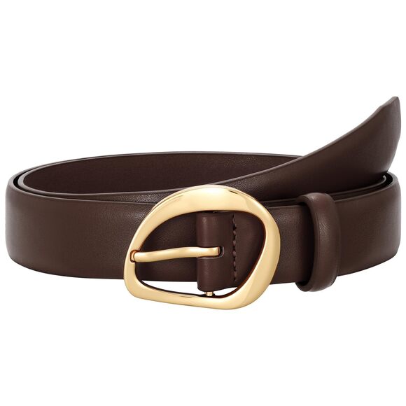 Women Leather Belt For Jeans Pants, Fashion Dress Waist Belt With Gold Buckle😏 - Picture 1 of 5
